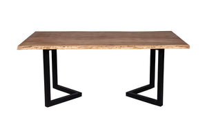 Porter Designs Manzanita Live Edge Solid Acacia Wood Natural Dining Table Natural 07-196-01-DT82NV-KIT