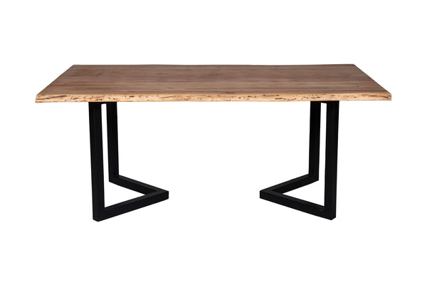 Porter Designs Manzanita Live Edge Solid Acacia Wood Natural Dining Table Natural 07-196-01-DT82NV-KIT