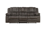 Porter Designs Knox Microfiber Transitional Reclining Sofa Gray 03-201C-01-5213