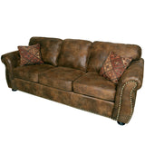 Porter Designs Elk River Leather-Look & Nail Head Transitional Living Room Set Brown 01-33C-01-975-KIT