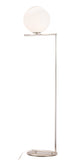 Bethel Satin Nickel Floor Lamp in Steel & Glass