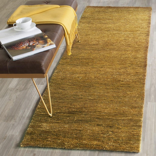 Bohemian Boh211  Hand Knotted 90% Jute, 10% Cotton Rug Caramel