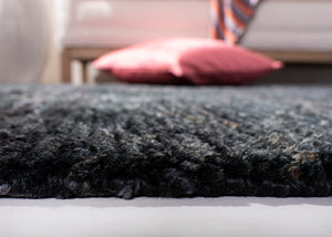 Bohemian Boh211  Hand Knotted 90% Jute, 10% Cotton Rug Liquorice