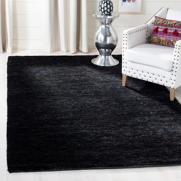 Bohemian Boh211  Hand Knotted 90% Jute, 10% Cotton Rug Liquorice