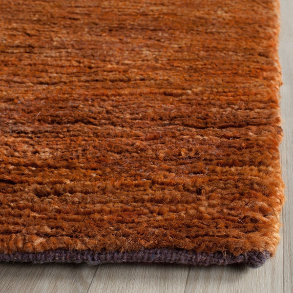 Bohemian Boh211  Hand Knotted 90% Jute, 10% Cotton Rug Rust
