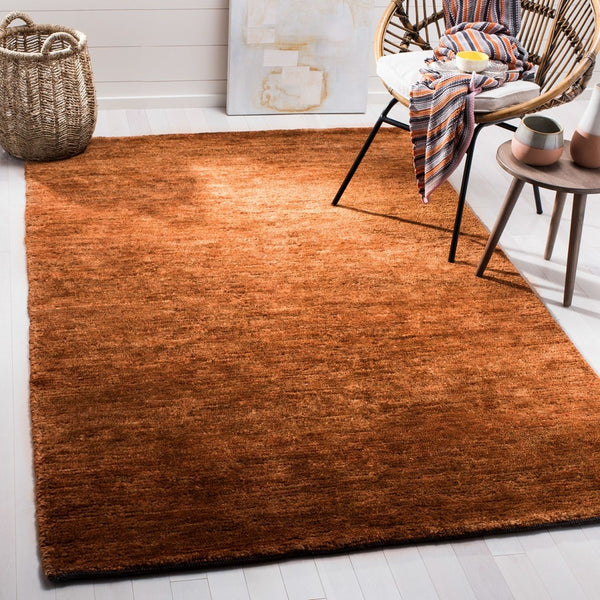 Bohemian Boh211  Hand Knotted 90% Jute, 10% Cotton Rug Rust