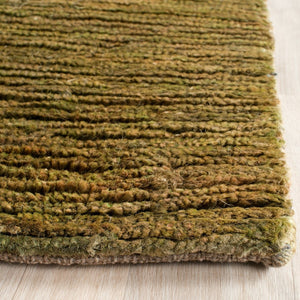 Bohemian Boh211  Hand Knotted 90% Jute, 10% Cotton Rug Green
