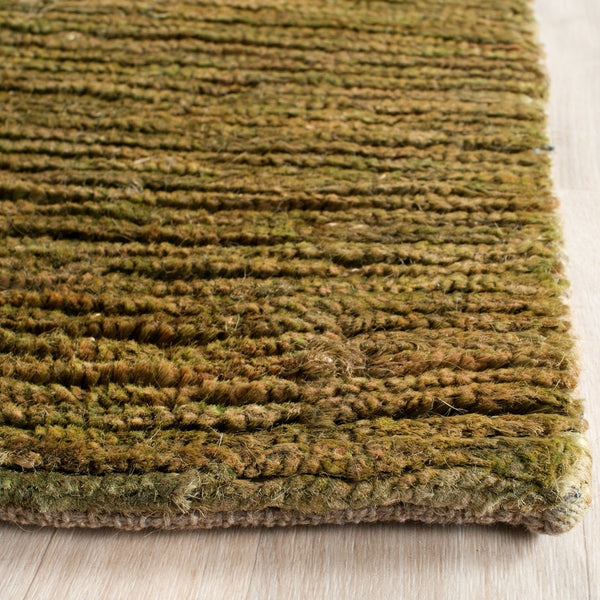 Bohemian Boh211  Hand Knotted 90% Jute, 10% Cotton Rug Green
