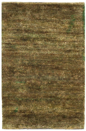 Bohemian Boh211  Hand Knotted 90% Jute, 10% Cotton Rug Green