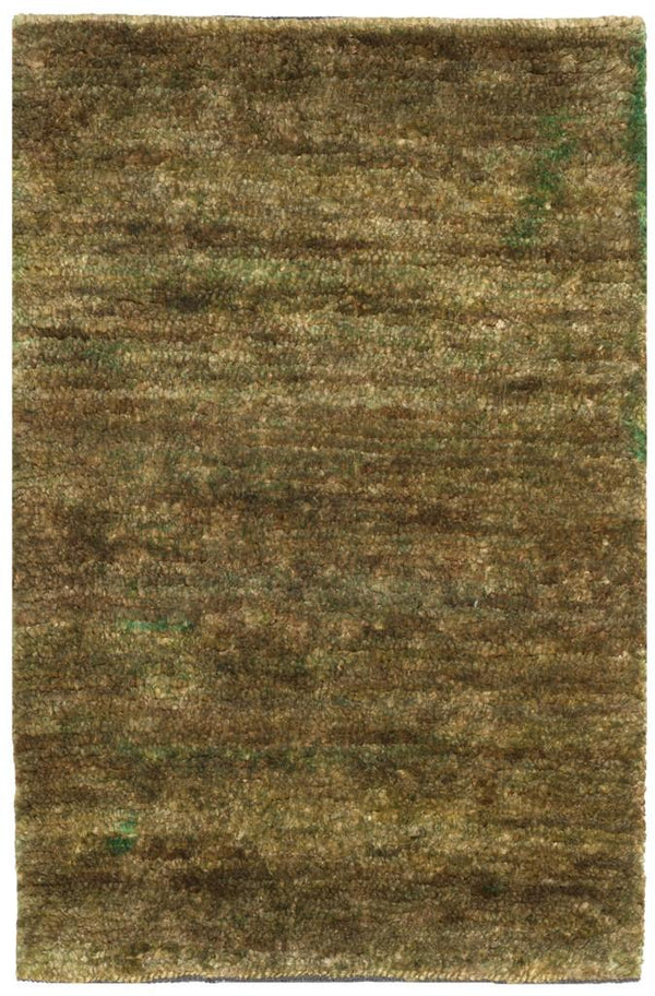 Bohemian Boh211  Hand Knotted 90% Jute, 10% Cotton Rug Green