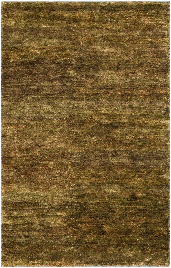 Bohemian Boh211  Hand Knotted 90% Jute, 10% Cotton Rug Green