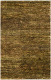 Bohemian Boh211  Hand Knotted 90% Jute, 10% Cotton Rug Green