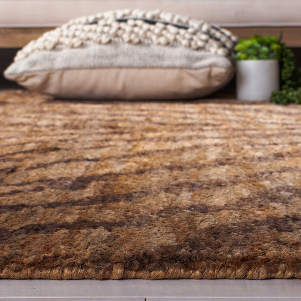 Bohemian Boh224  Hand Knotted 90% Jute, 10% Cotton Rug Natural / Black