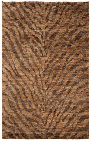 Bohemian Boh224  Hand Knotted 90% Jute, 10% Cotton Rug Natural / Black