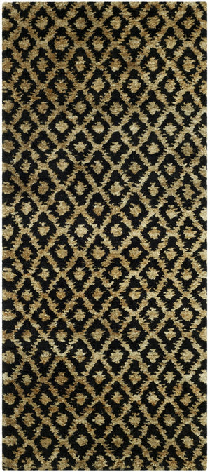 Bohemian Boh315  Hand Tufted Hemp Pile Rug Black / Gold
