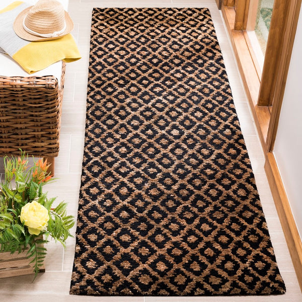 Bohemian Boh315  Hand Tufted Hemp Pile Rug Black / Gold