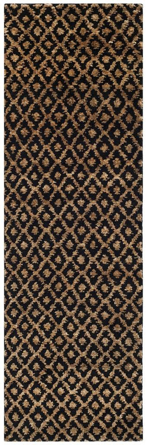 Bohemian Boh315  Hand Tufted Hemp Pile Rug Black / Gold