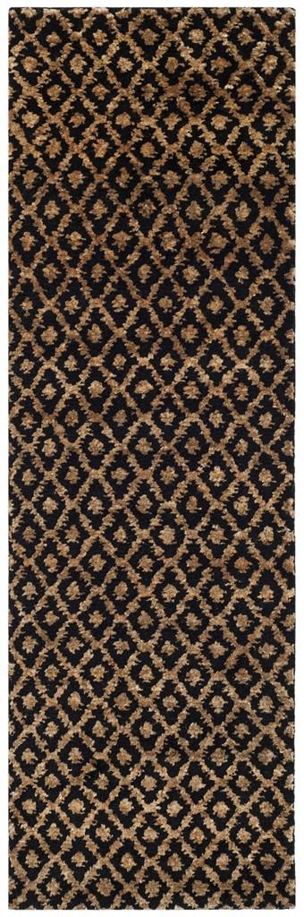 Bohemian Boh315  Hand Tufted Hemp Pile Rug Black / Gold