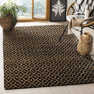 Bohemian Boh315  Hand Tufted Hemp Pile Rug Black / Gold