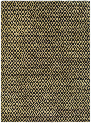 Bohemian Boh315  Hand Tufted Hemp Pile Rug Black / Gold
