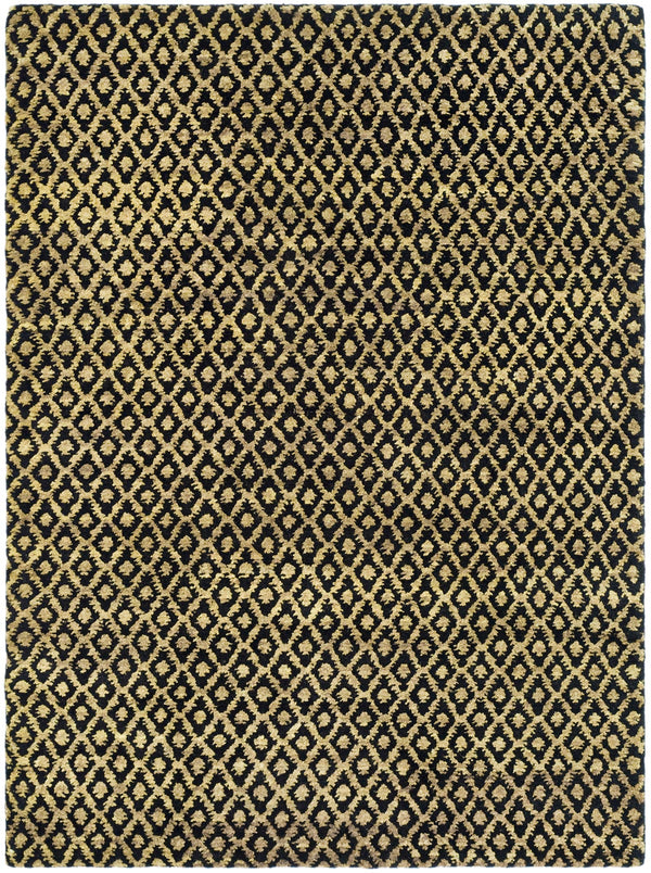 Bohemian Boh315  Hand Tufted Hemp Pile Rug Black / Gold