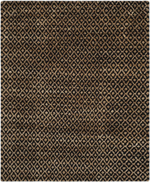 Bohemian Boh315  Hand Tufted Hemp Pile Rug Black / Gold