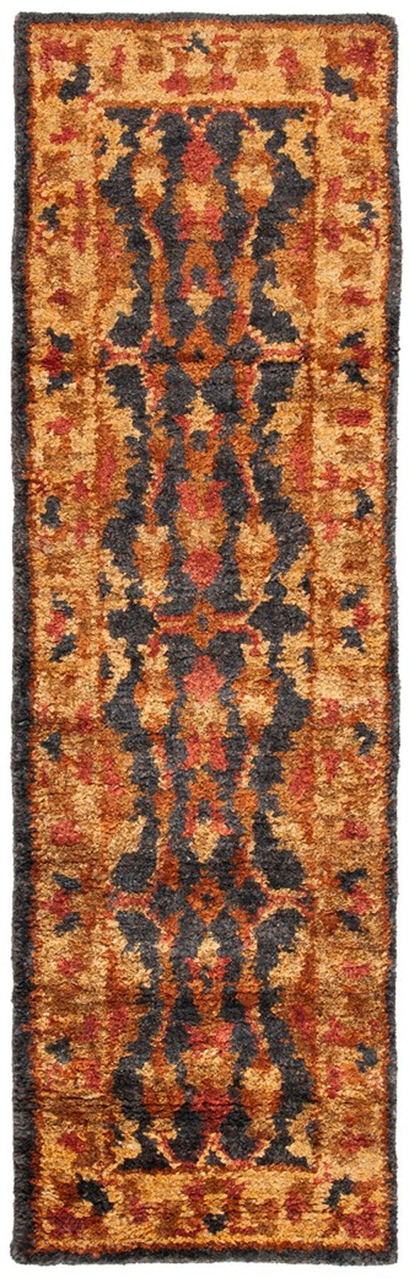 Bohemian Boh316  Hand Tufted Hemp Pile Rug Charcoal / Gold