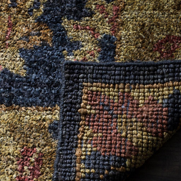 Bohemian Boh316  Hand Tufted Hemp Pile Rug Charcoal / Gold