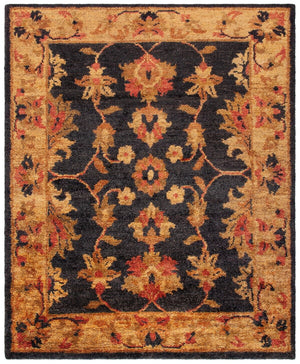 Bohemian Boh316  Hand Tufted Hemp Pile Rug Charcoal / Gold