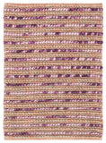 Bohemian Boh525  Hand Woven Nz Wool 40% Jute 55% Cotton 5% Rug Purple / Multi