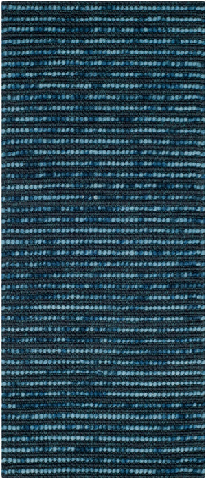 Bohemian Boh525  Hand Woven Nz Wool 40% Jute 55% Cotton 5% Rug Dark Blue / Multi