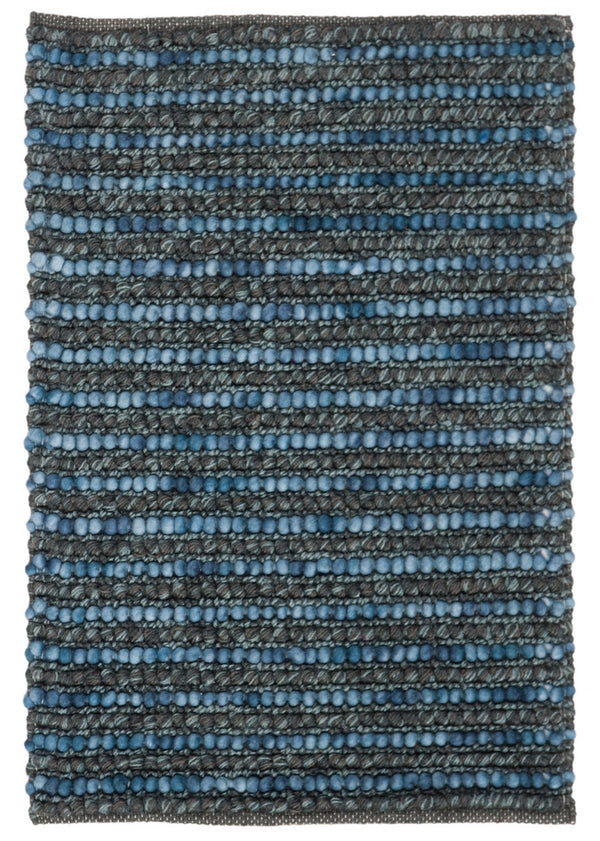 Bohemian Boh525  Hand Woven Nz Wool 40% Jute 55% Cotton 5% Rug Dark Blue / Multi