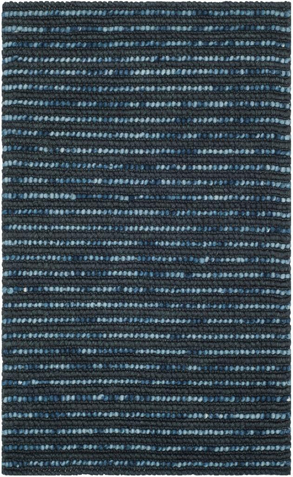 Bohemian Boh525  Hand Woven Nz Wool 40% Jute 55% Cotton 5% Rug Dark Blue / Multi