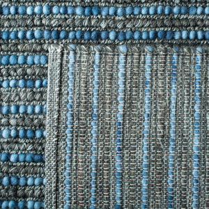 Bohemian Boh525  Hand Woven Nz Wool 40% Jute 55% Cotton 5% Rug Dark Blue / Multi