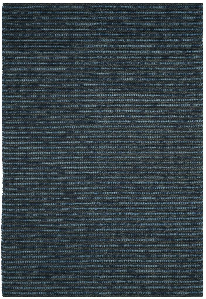 Bohemian Boh525  Hand Woven Nz Wool 40% Jute 55% Cotton 5% Rug Dark Blue / Multi