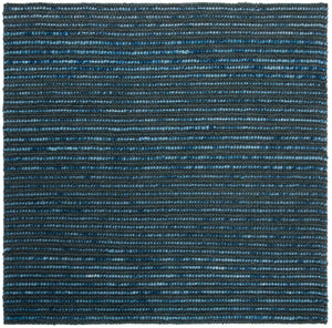 Bohemian Boh525  Hand Woven Nz Wool 40% Jute 55% Cotton 5% Rug Dark Blue / Multi