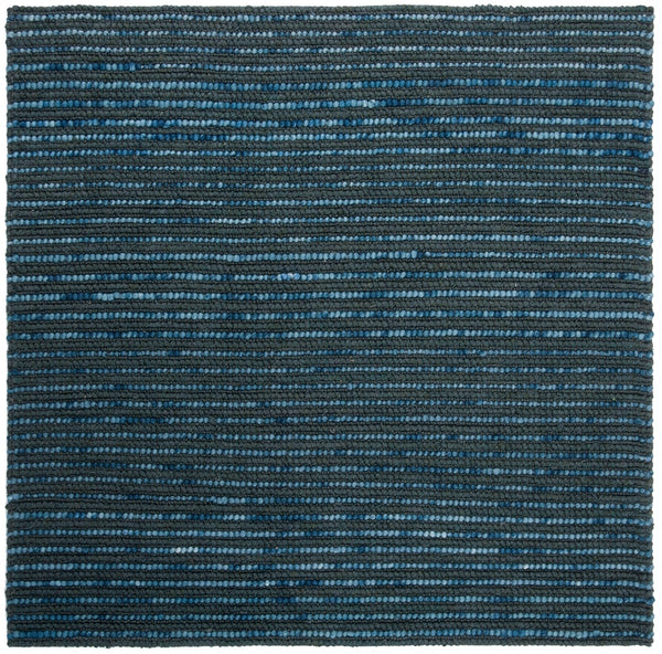 Bohemian Boh525  Hand Woven Nz Wool 40% Jute 55% Cotton 5% Rug Dark Blue / Multi