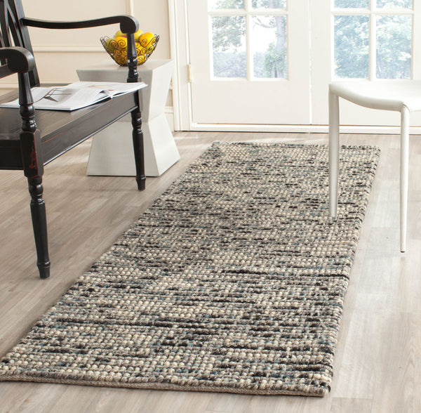 Bohemian Boh525  Hand Woven Nz Wool 40% Jute 55% Cotton 5% Rug Grey / Multi