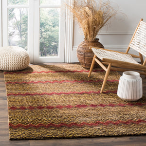 Bohemian 616  Hand Knotted 100% Jute Pile Rug Brown / Gold