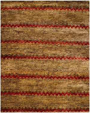 Bohemian 616  Hand Knotted 100% Jute Pile Rug Brown / Gold