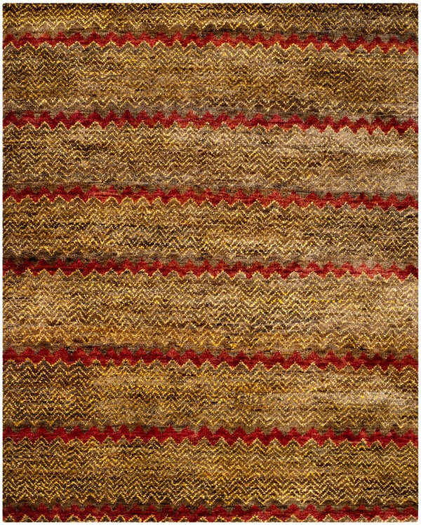 Bohemian 616  Hand Knotted 100% Jute Pile Rug Brown / Gold