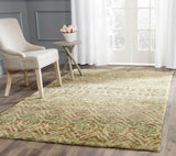 Bohemian 623  Hand Knotted 100% Jute Pile Rug Green / Brown