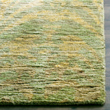 Bohemian 631  Hand Knotted 100% Jute Pile Rug Green / Gold