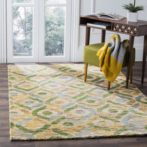 Bohemian 633  Hand Knotted 100% Jute Pile Rug Bleach / Blue