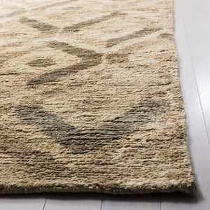Bohemian 633  Hand Knotted 100% Jute Pile Rug Bleach / Brown