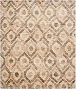 Bohemian 633  Hand Knotted 100% Jute Pile Rug Bleach / Brown