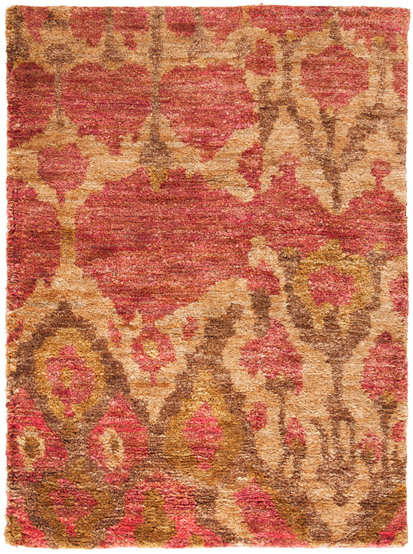 Bohemian 645  Hand Knotted 100% Jute Pile Rug Natural / Gold