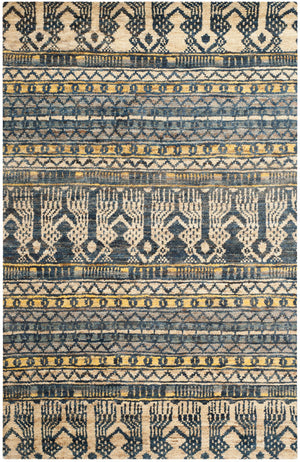Bohemian 648  Hand Knotted 100% Jute Pile Rug Blue