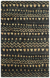 Bohemian 653  Hand Knotted 100% Jute Pile Rug Black / Gold