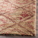 Bohemian 666  Hand Knotted 90% Jute, 10% Cotton Rug Natural / Red